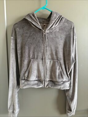 Skims Velour Zip-Up Hoodie